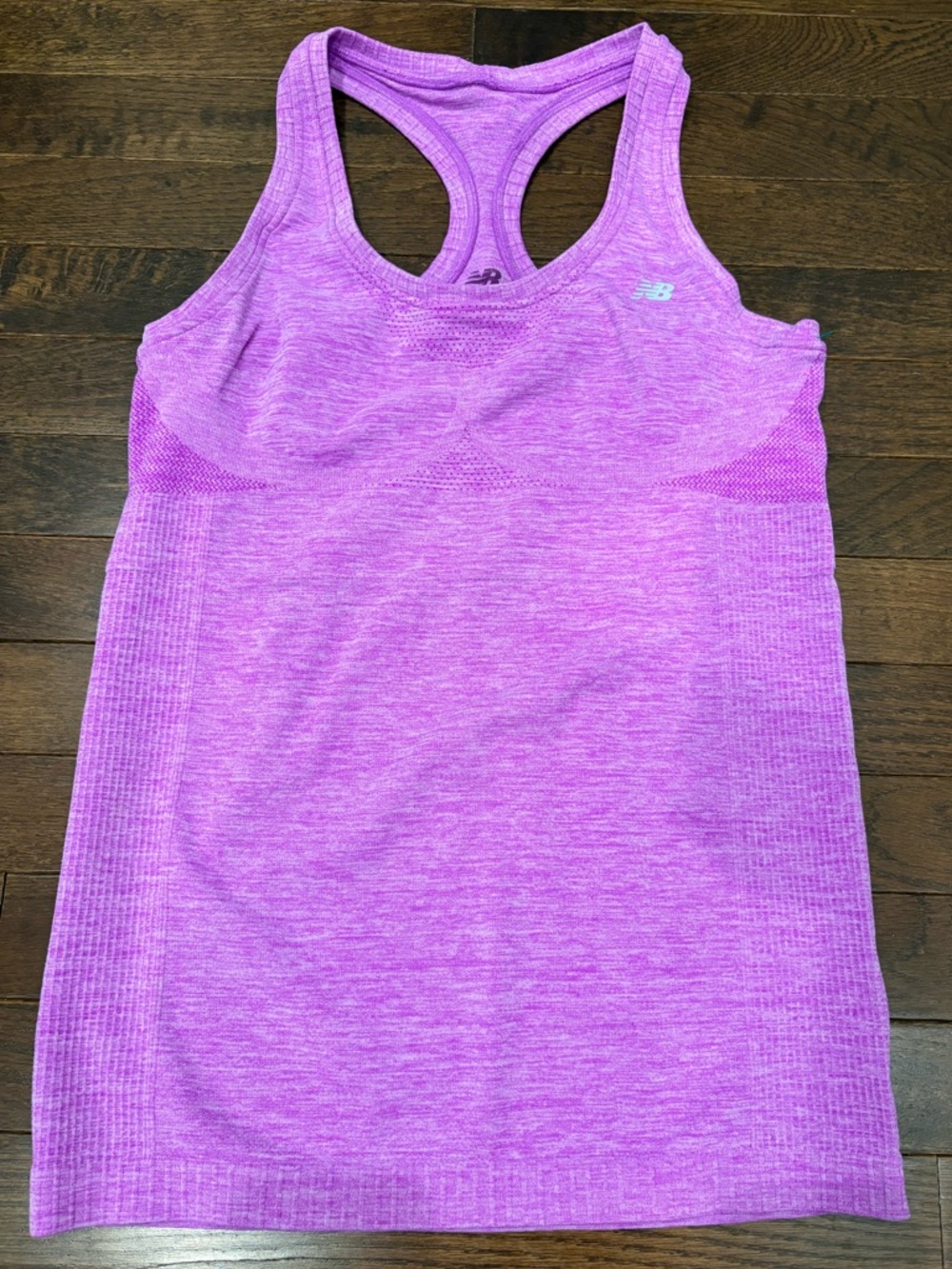 New Balance Pink Purple Fuchsia Heathered Racerback Activewear Tank Top L Yoga